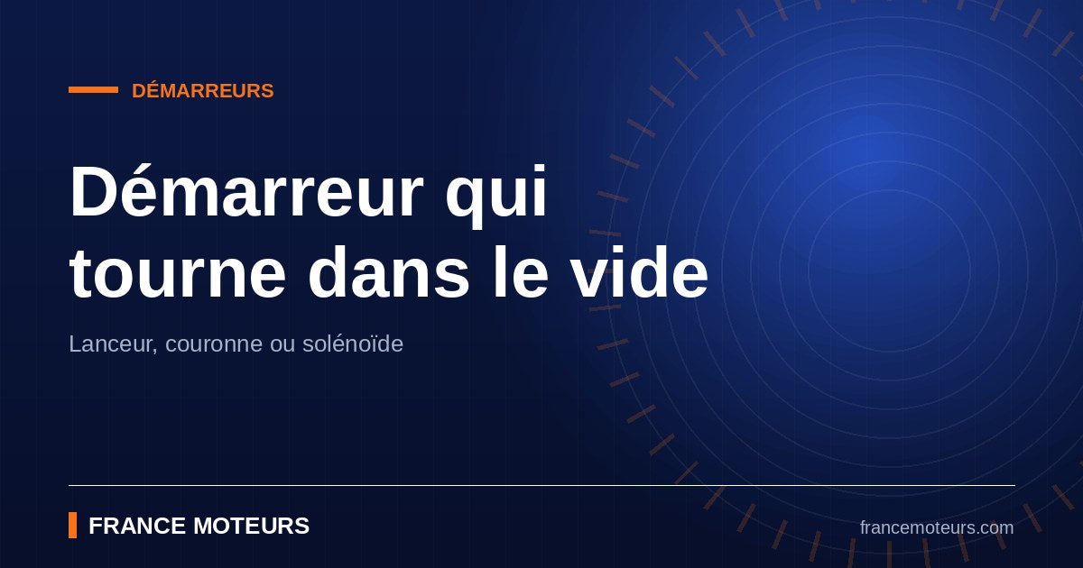 Démarreur déposé pour contrôle du lanceur et du pignon d'entraînement